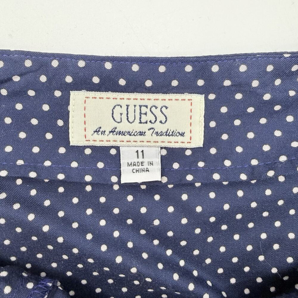 Guess Polka Dot Halter Dress 11 Navy White Fit Flare Retro Y2k Rockabilly Pin-up - Picture 5 of 7
